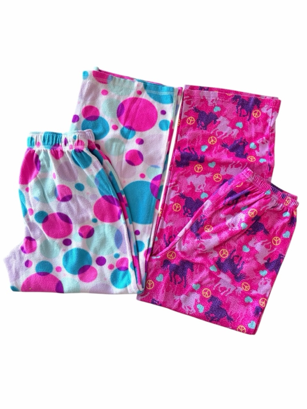 Girls Pink Fleece PJ Pants, Size L